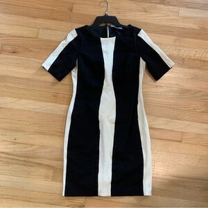 ANTONIO MELANI Black and Cream Mini Dress